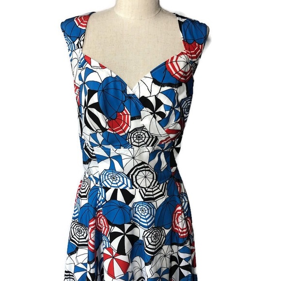 E Shakti XL cap sleeve print dress with tie back - Picture 3 of 6